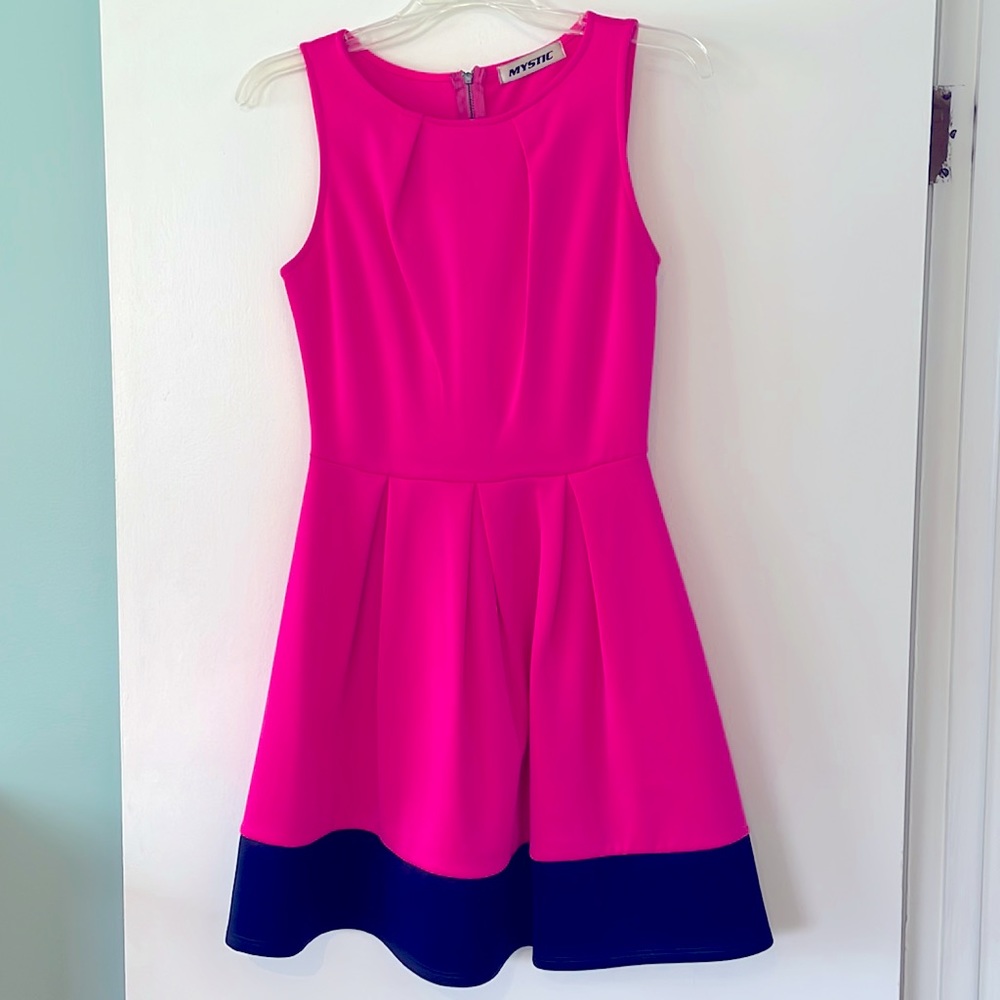 Pink Dress with Navy Strip